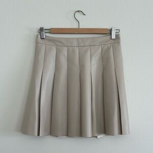 Sunday Best Olive Skirt Pleated Vegan Leather